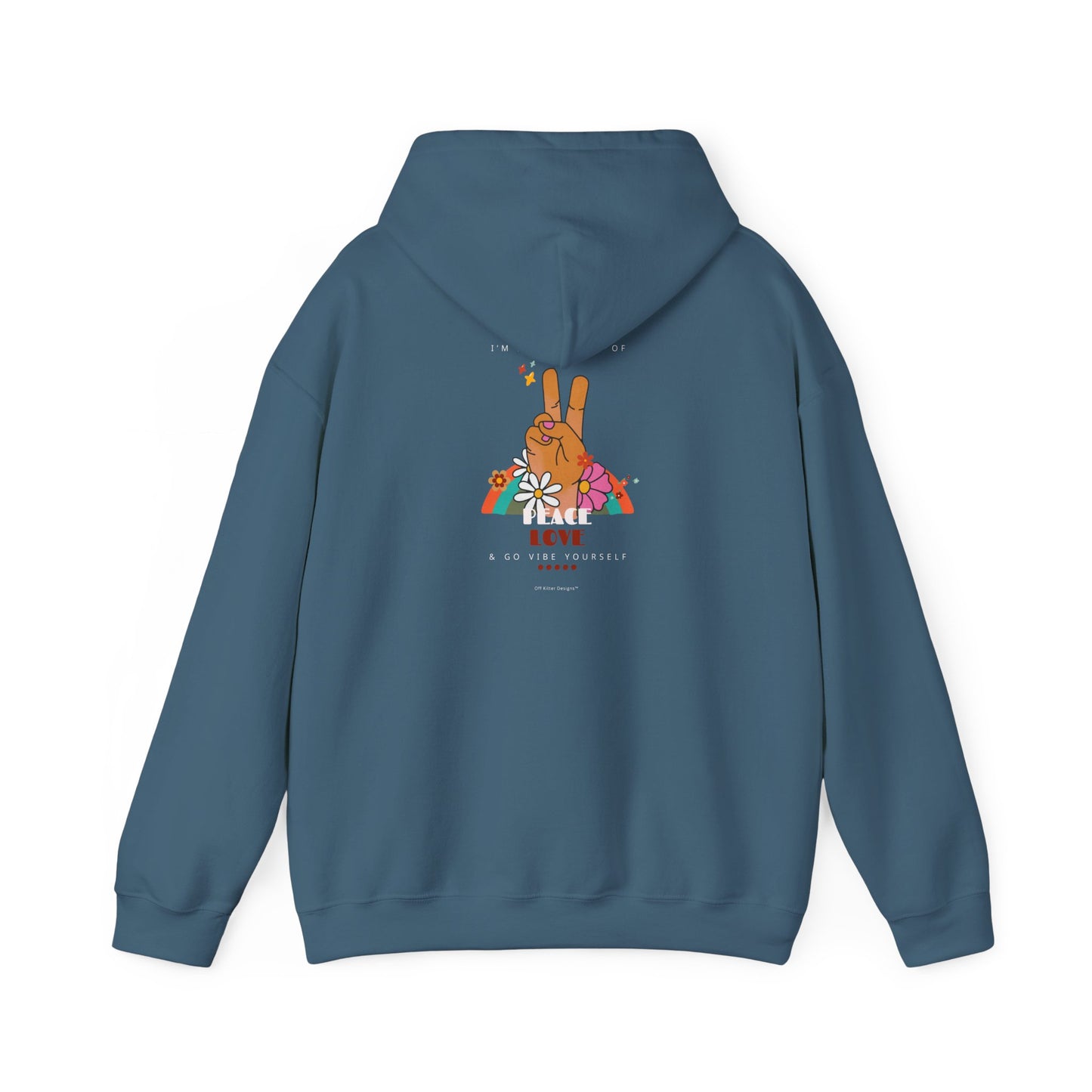 Peace, Love, Go Vibe Yourself Unisex Heavy Blend™ Hooded Sweatshirt