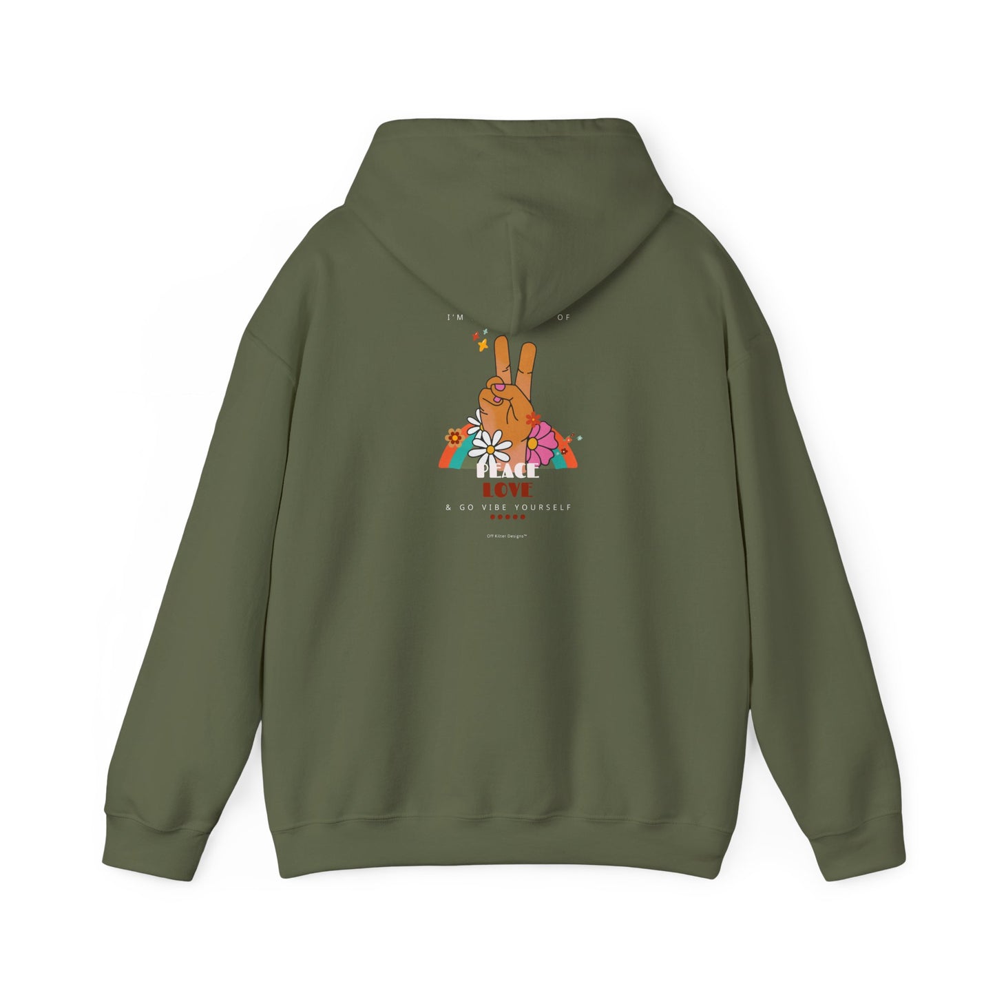 Peace, Love, Go Vibe Yourself Unisex Heavy Blend™ Hooded Sweatshirt