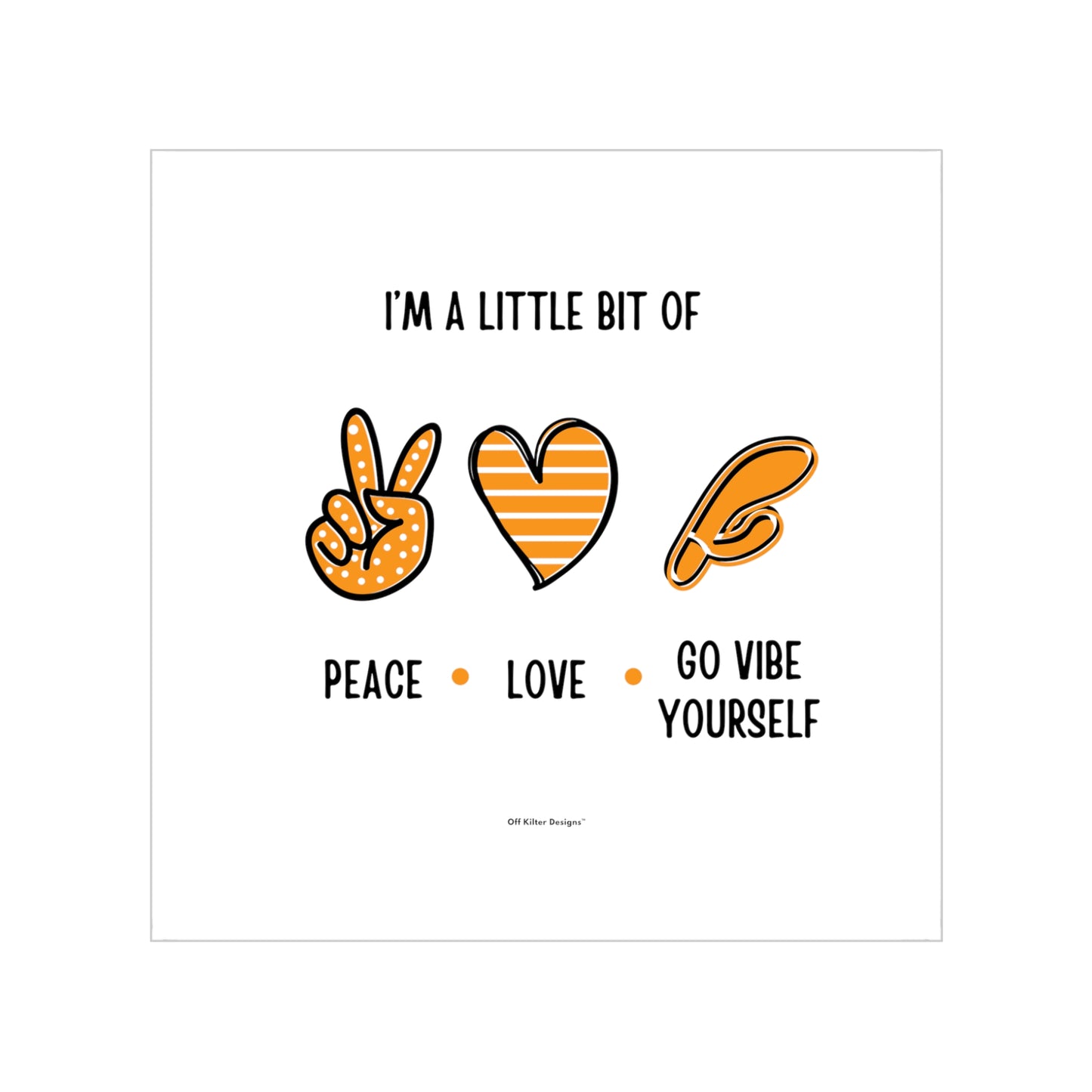 Peace, Love, Go Vibe yourself Transparent Outdoor Stickers, Square, 1pc