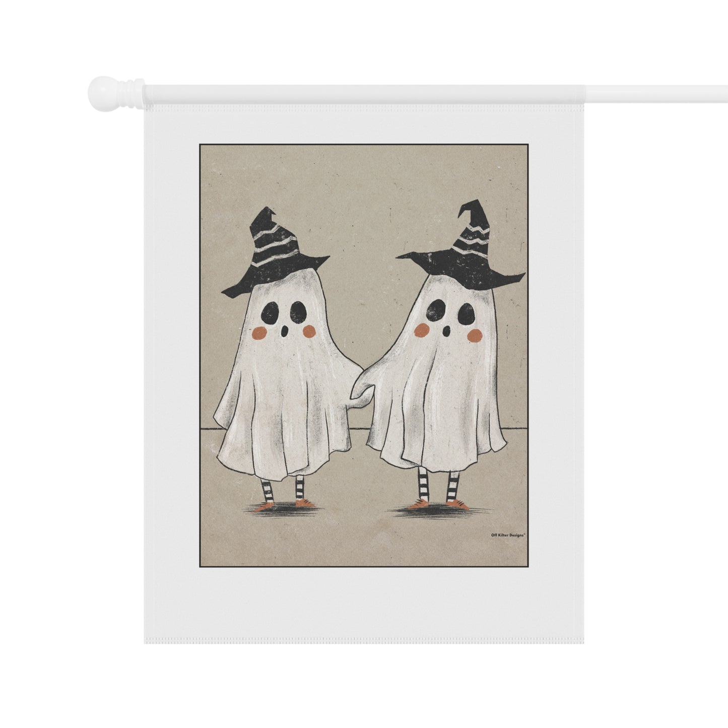 Ghosts Holding Hands Garden & House Banner | Spooky Halloween Outdoor Decor
