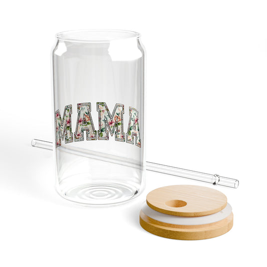 Mama Floral Sipper Glass, 16oz