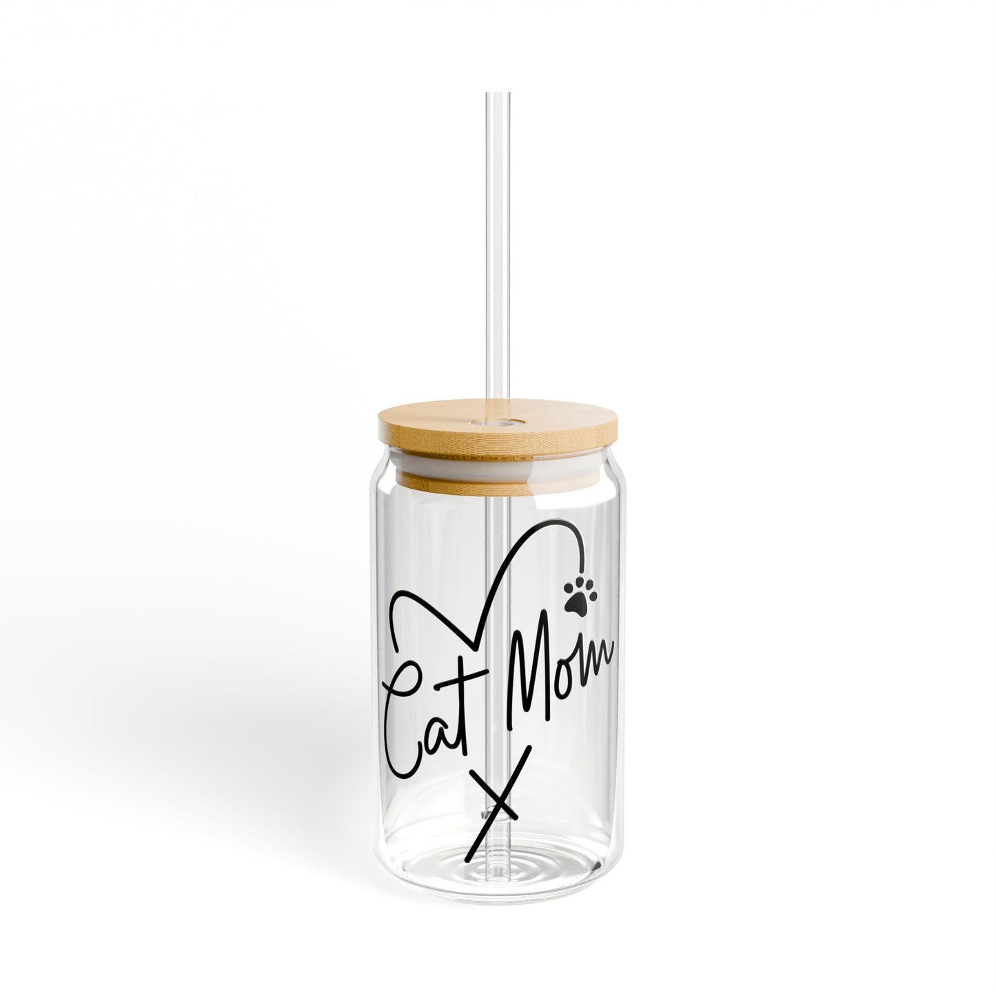 Cat Mom of Sipper Glass, 16oz
