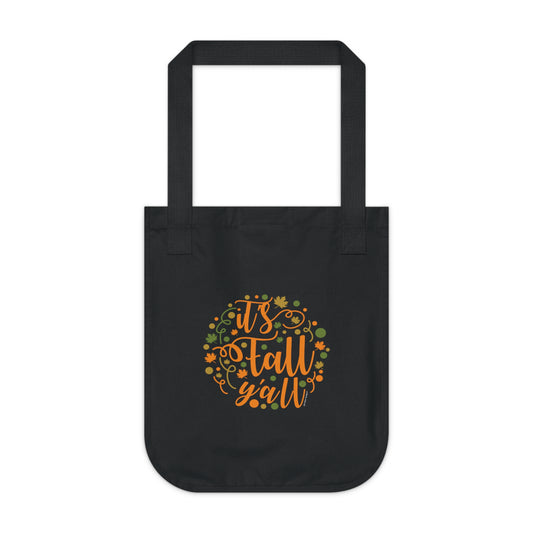 It's Fall Y'all Organic Canvas Tote Bag | Eco-Friendly & Fall-Themed Tote