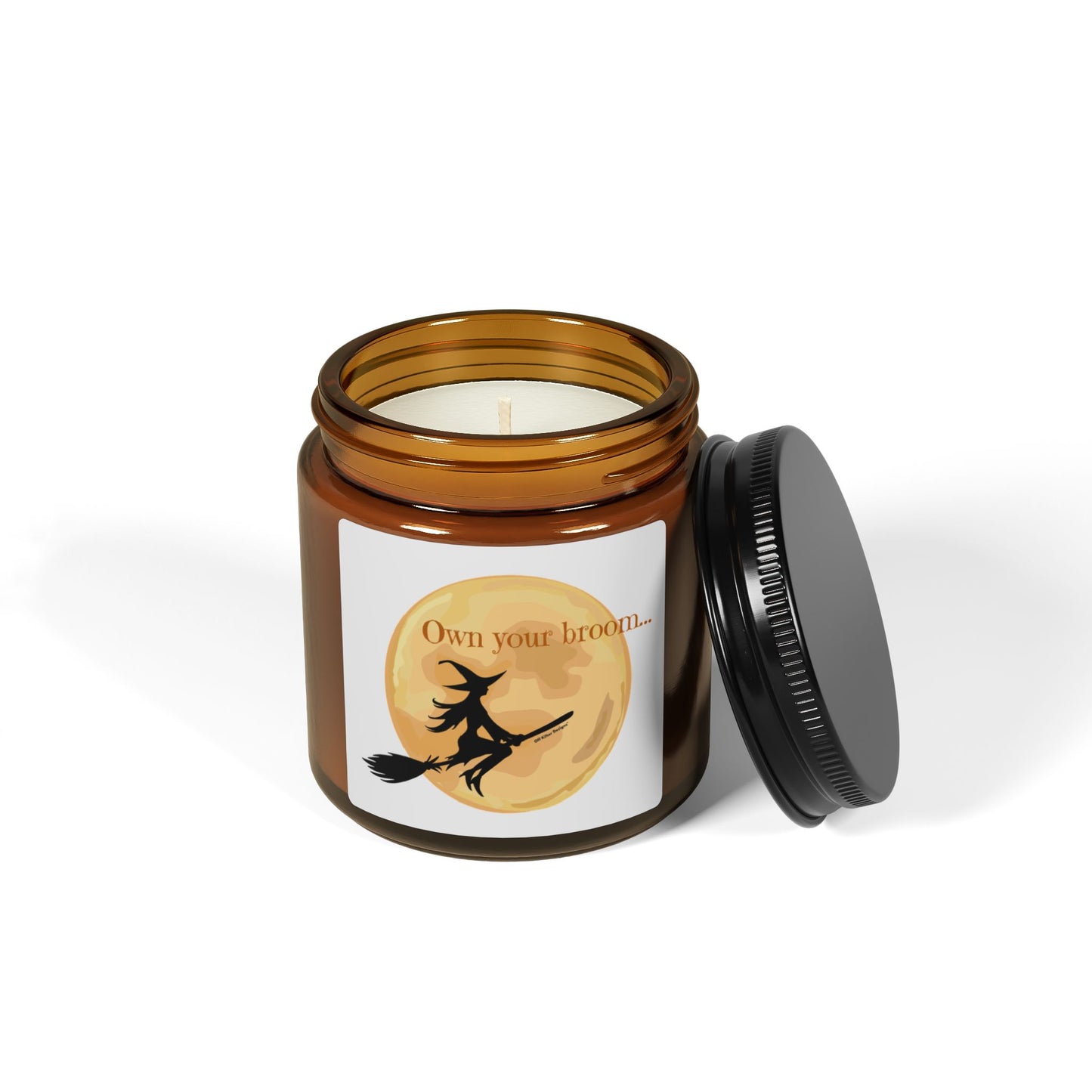 Own Your Broom Scented Soy Candle | Witchy Aromatherapy in Amber Jar