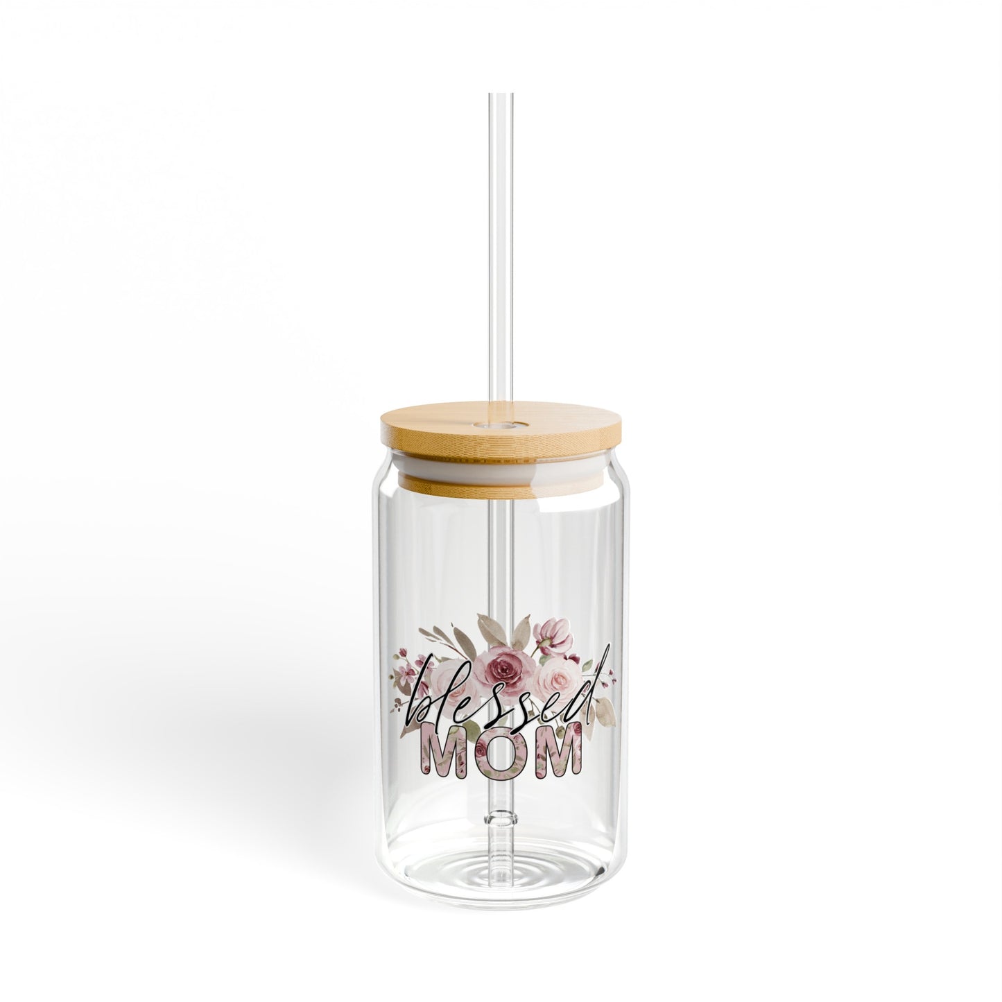 Blessed Mom Sipper Glass, 16oz
