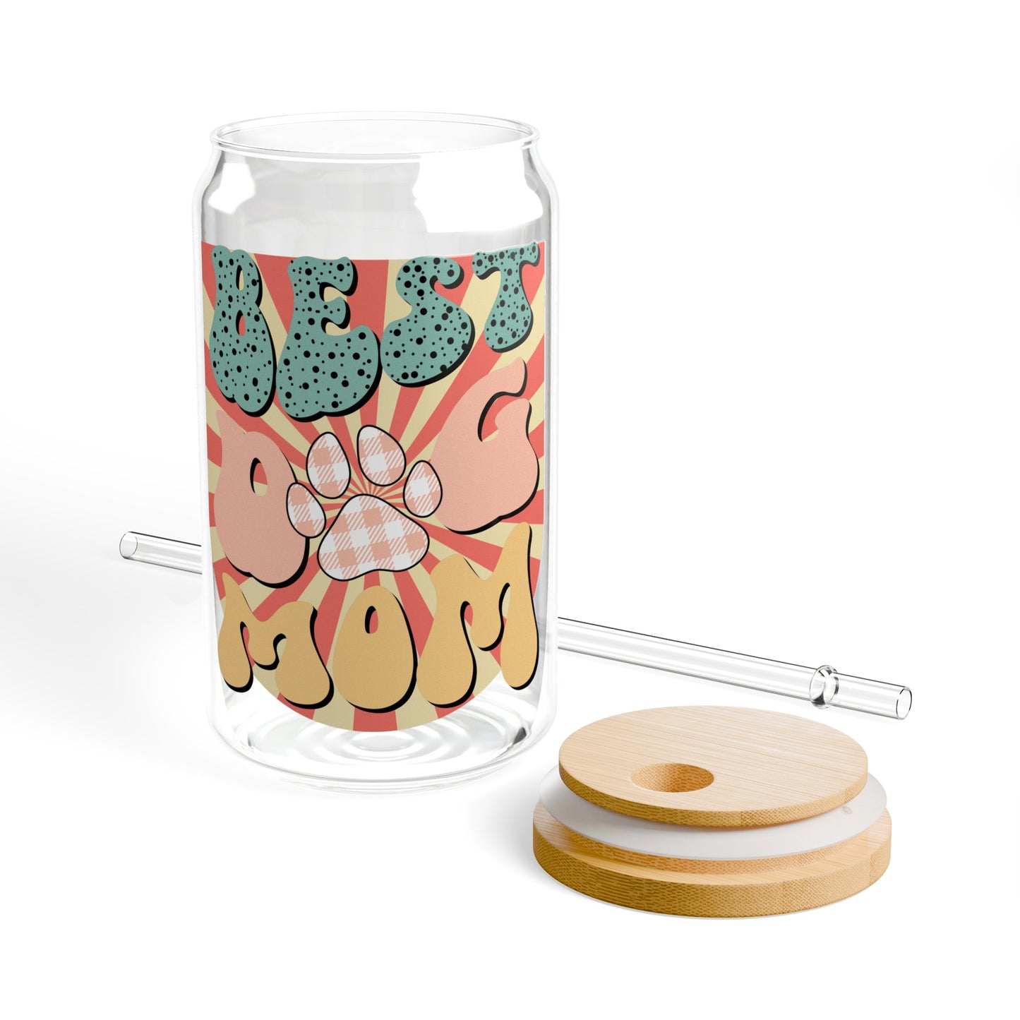 Best Dog Mom Sipper Glass, 16oz
