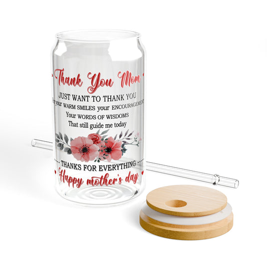Thank You Mom Sipper Glass, 16oz