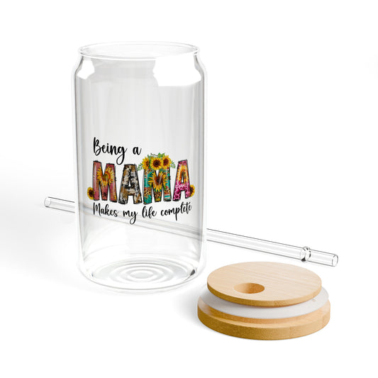 Being a mama makes my life complete Sipper Glass, 16oz