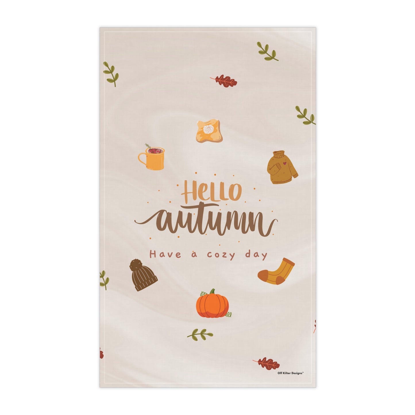 Hello Autumn Tea Towels | 100% Cotton Fall-Themed Kitchen Towels