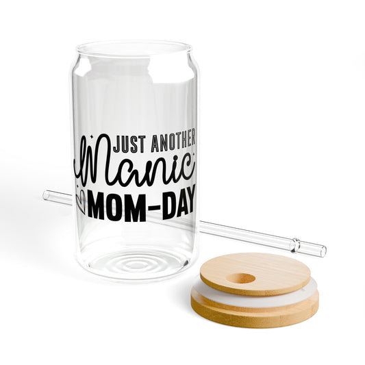 Just Another Manic Mom Day Sipper Glass, 16oz