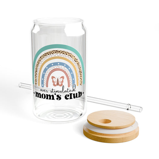 Overstimulated Moms Club Sipper Glass, 16oz