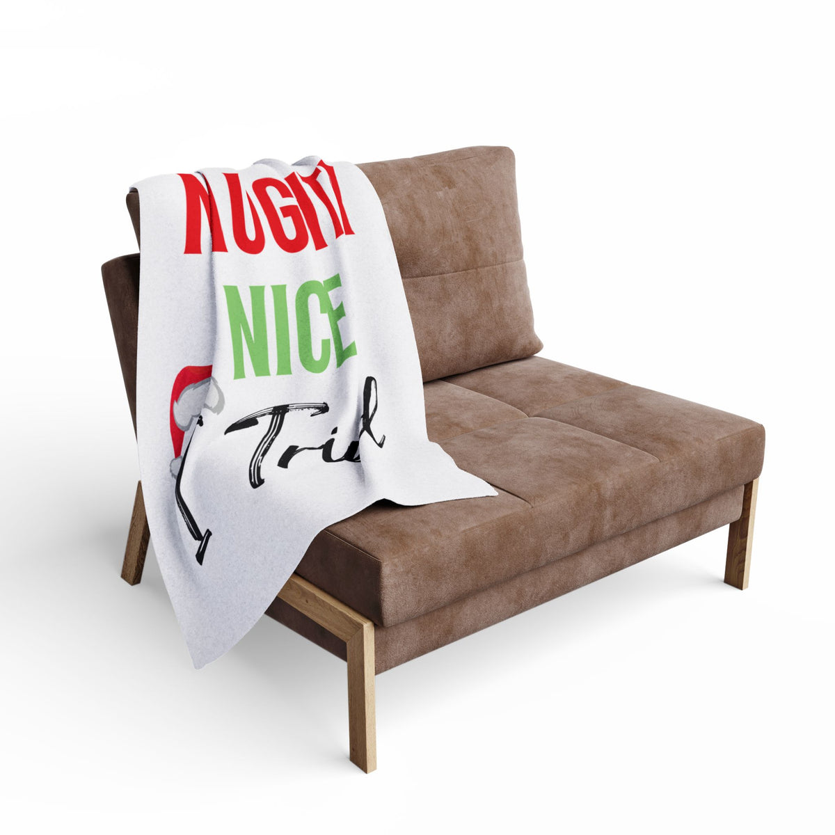 Naughty, Nice, I tried Arctic Fleece Blanket | Cozy Holiday-Themed Throw Blanket