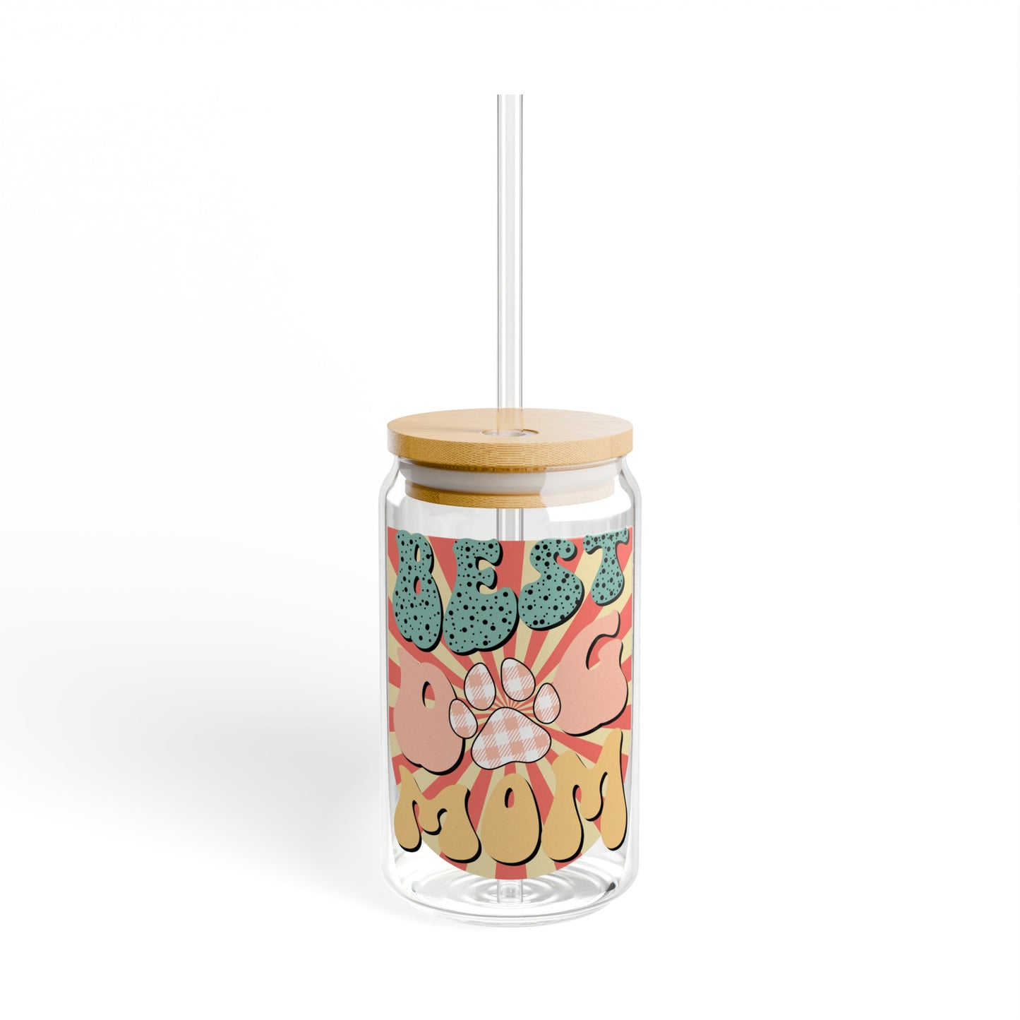 Best Dog Mom Sipper Glass, 16oz