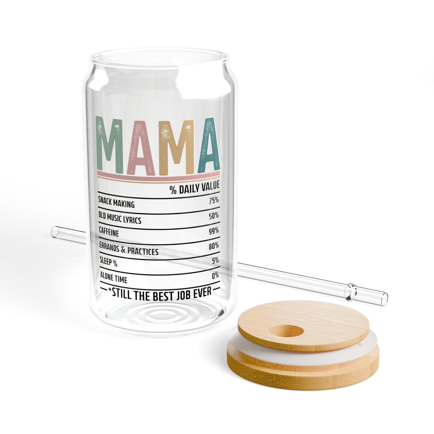 Mama Daily Values Sipper Glass, 16oz