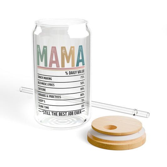 Mama Daily Values Sipper Glass, 16oz