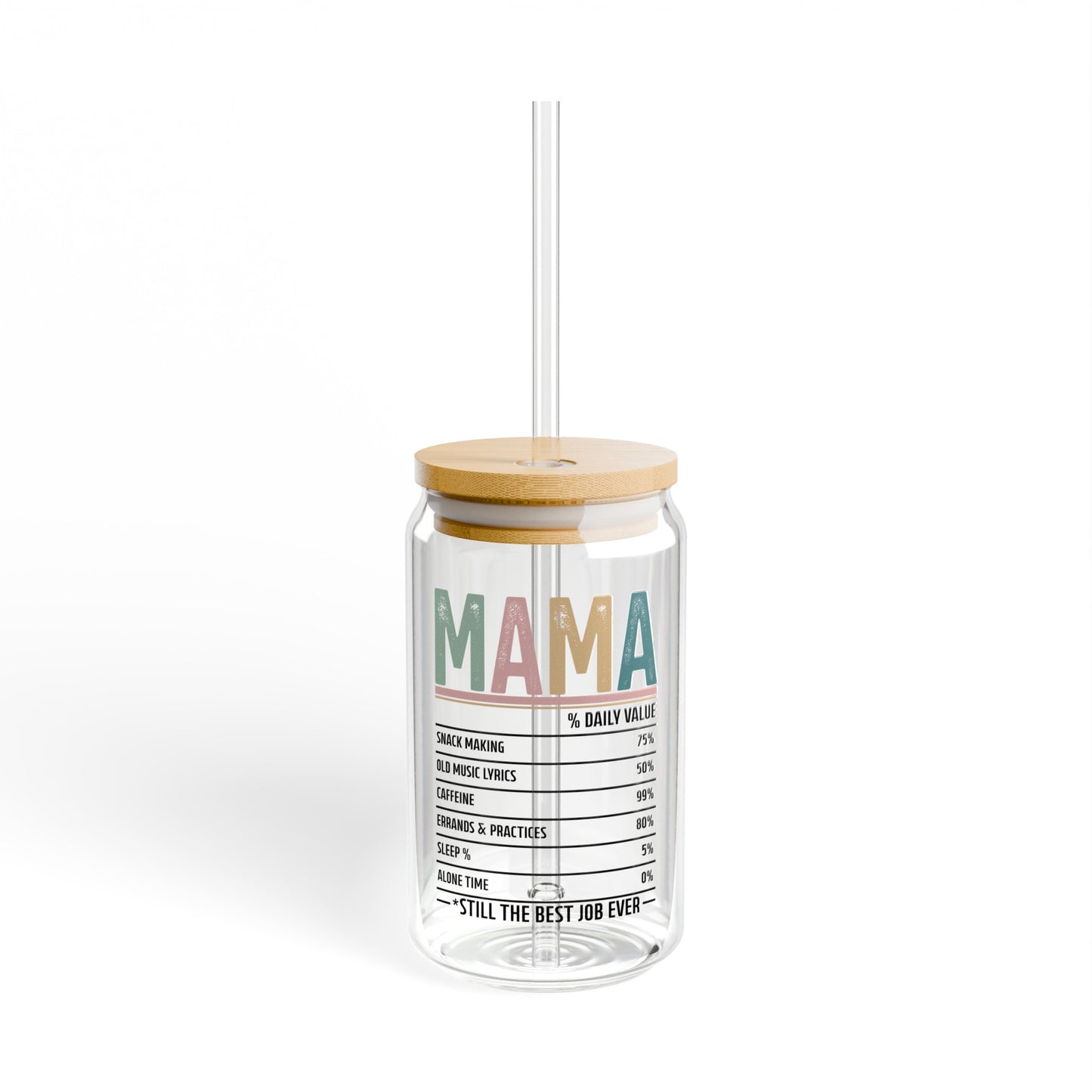 Mama Daily Values Sipper Glass, 16oz