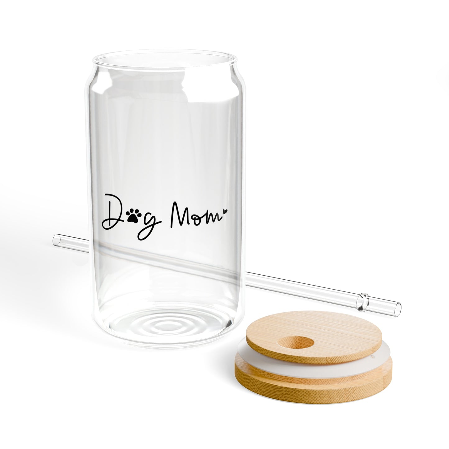 Dog Mom Pawprint  Sipper Glass, 16oz