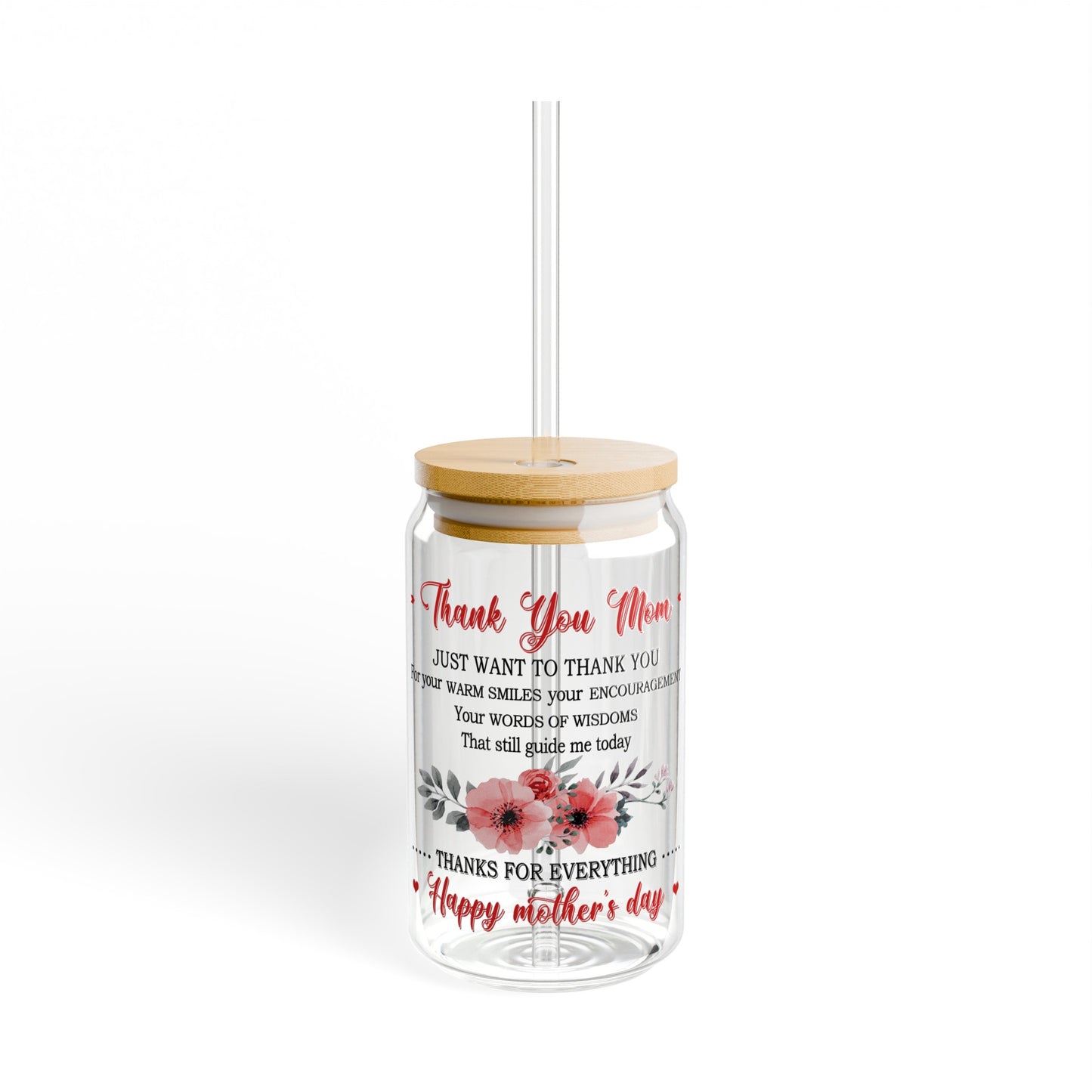 Thank You Mom Sipper Glass, 16oz