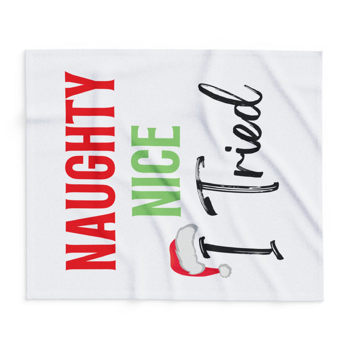 Naughty, Nice, I tried Arctic Fleece Blanket | Cozy Holiday-Themed Throw Blanket