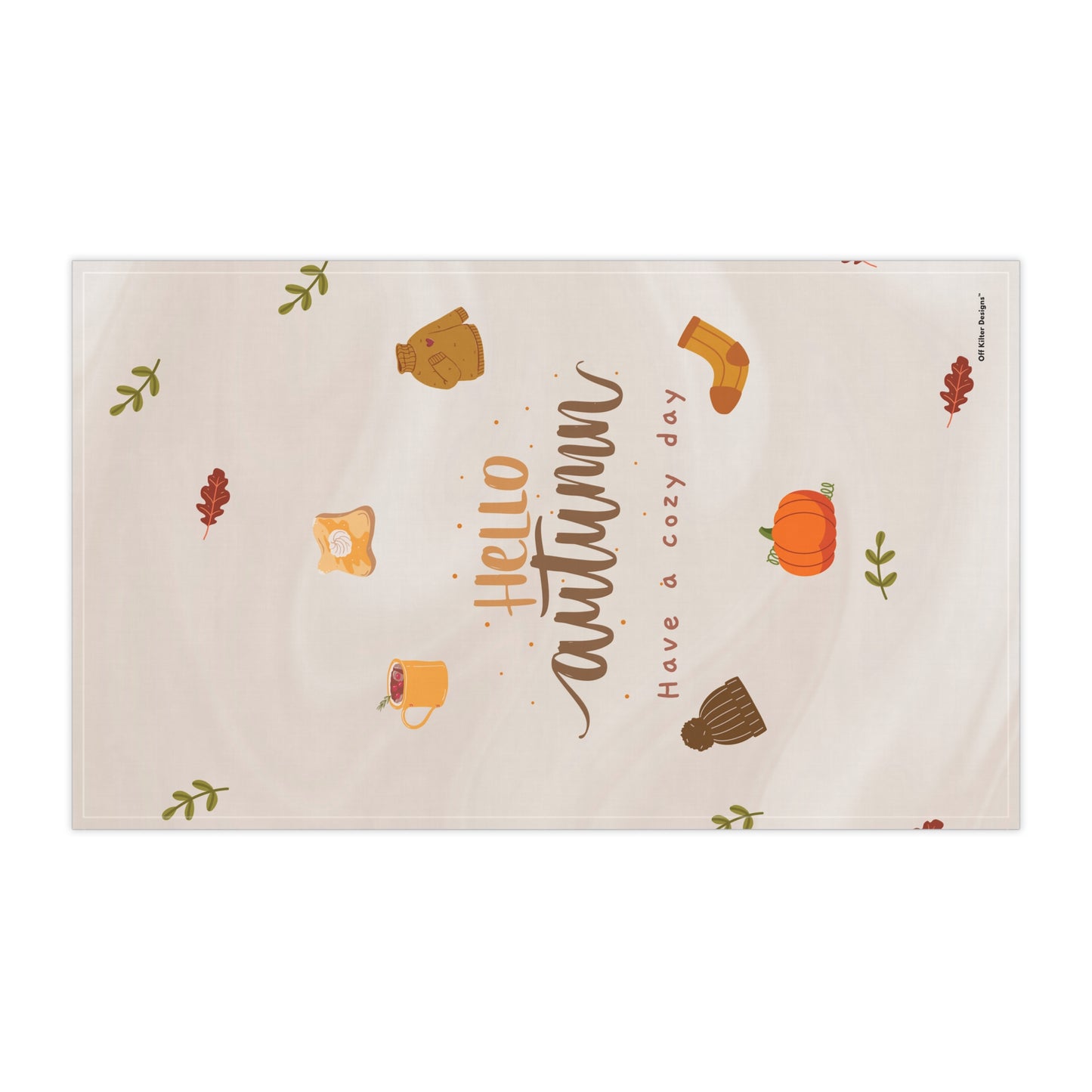 Hello Autumn Tea Towels | 100% Cotton Fall-Themed Kitchen Towels