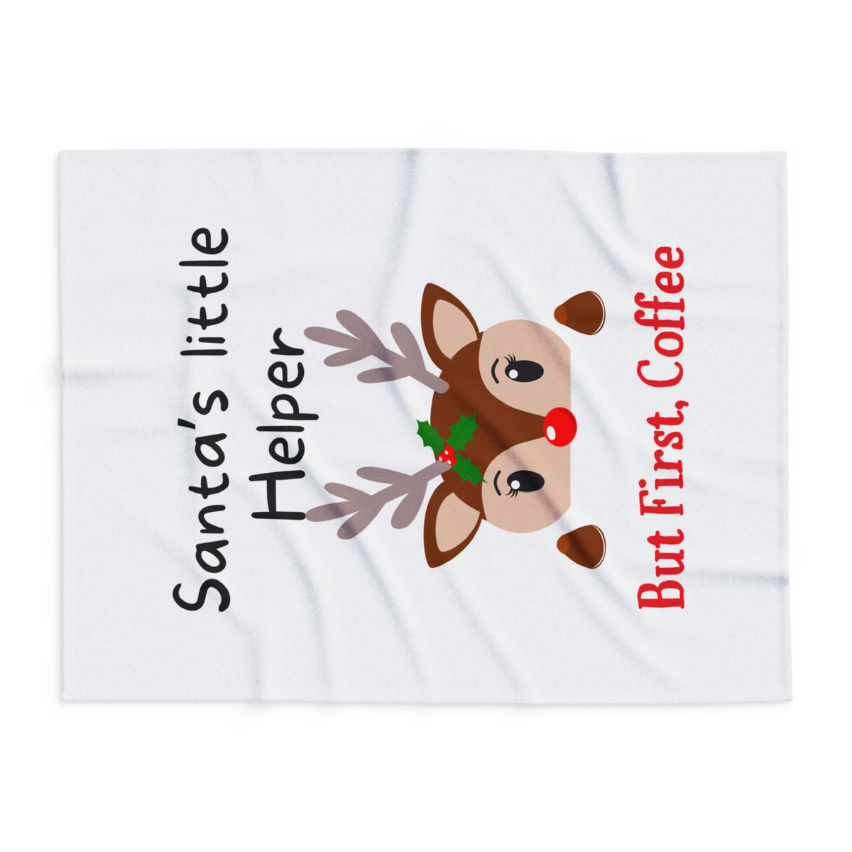 Santa's Little Helper Arctic Fleece Blanket | Cozy Holiday-Themed Throw Blanket