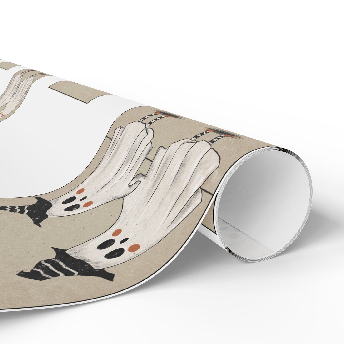 2 Ghosts Holding Hands Wrapping Paper | Cute & Spooky Halloween Gift Wrap