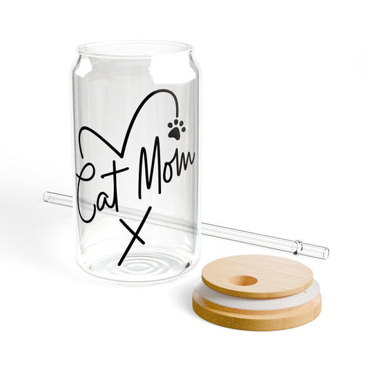 Cat Mom of Sipper Glass, 16oz