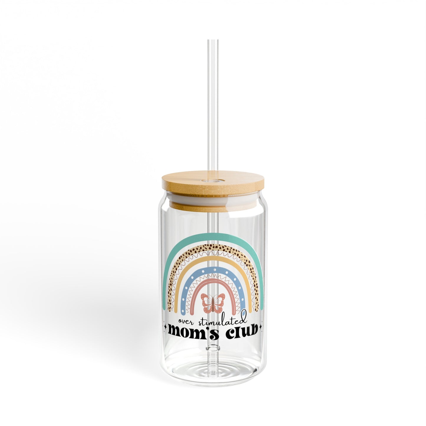 Overstimulated Moms Club Sipper Glass, 16oz